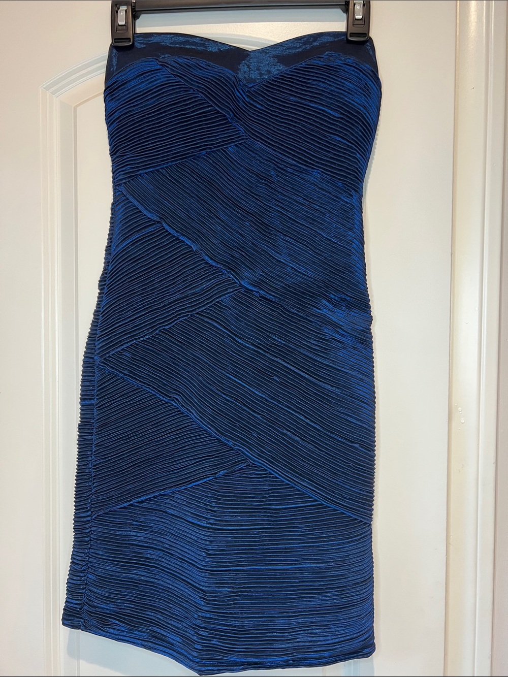 Daisy Strapless Textured Cobalt Blue Dress